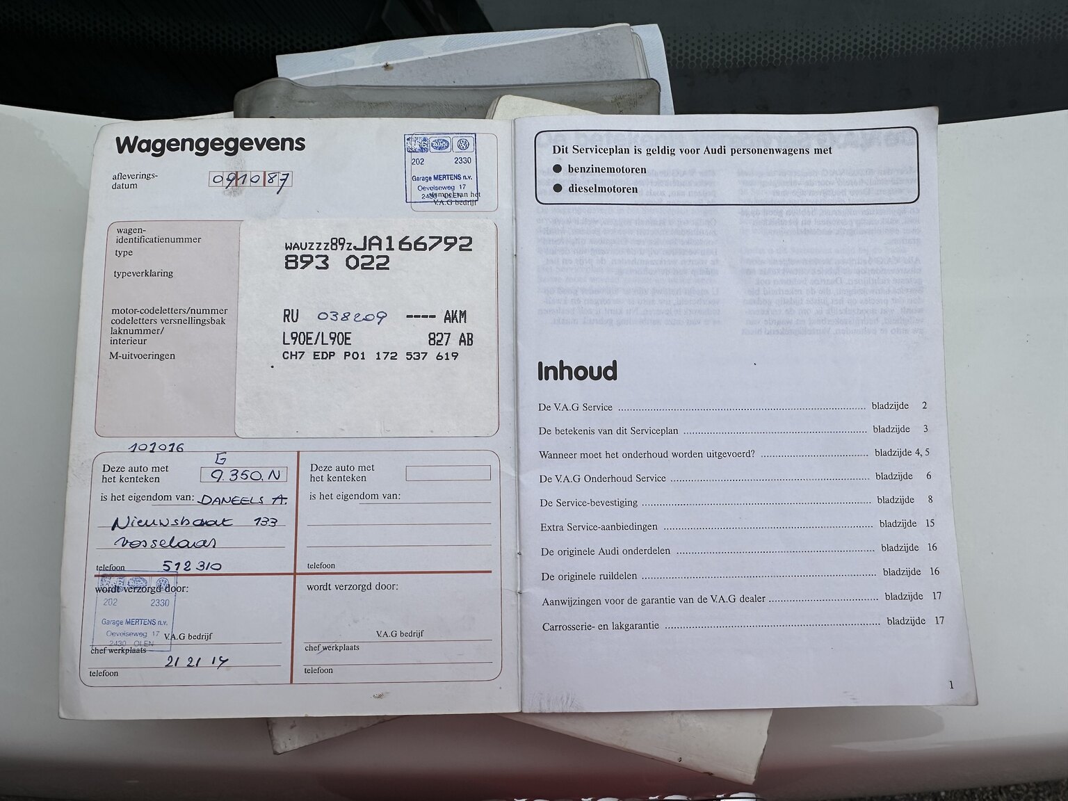 Dokumentation för 1988 Audi 80 (2)