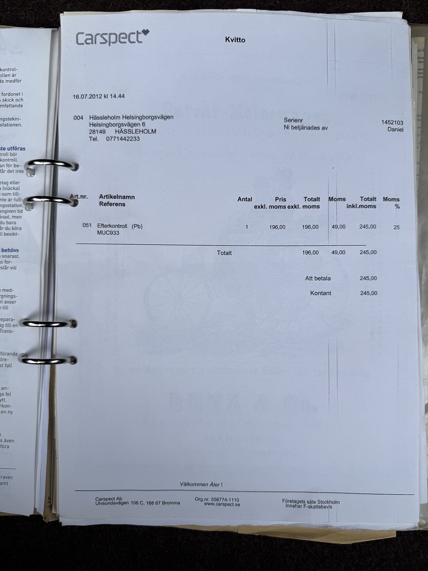 Dokumentation för 1987 Mercedes-Benz 300 SE