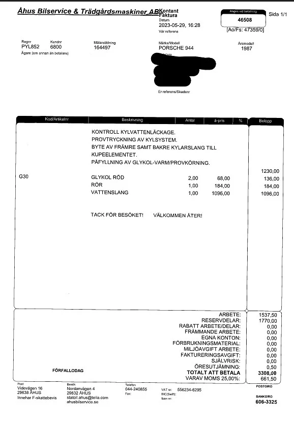 Dokumentation för 1987 Porsche 944 Targa (3)