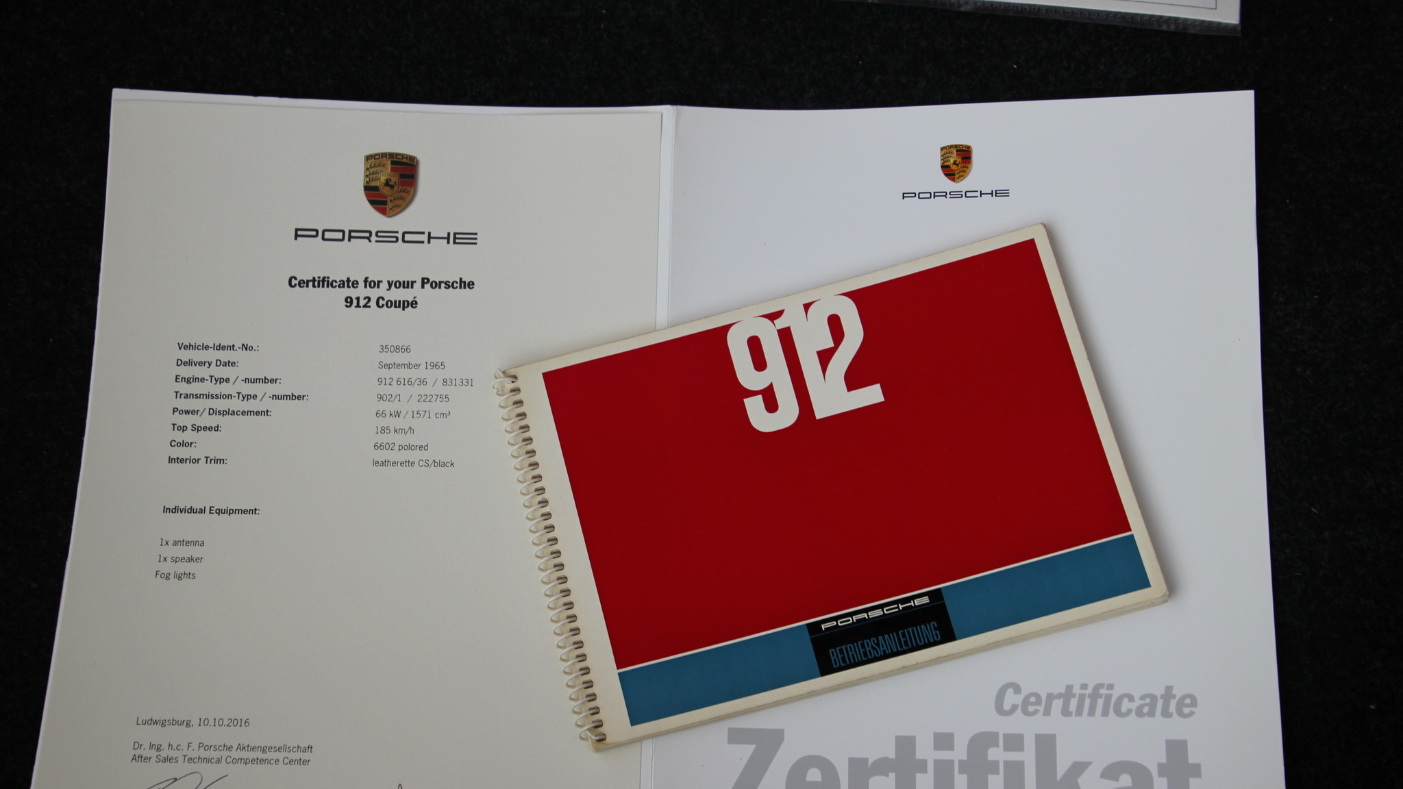 Dokumentation för 1966 Porsche 912