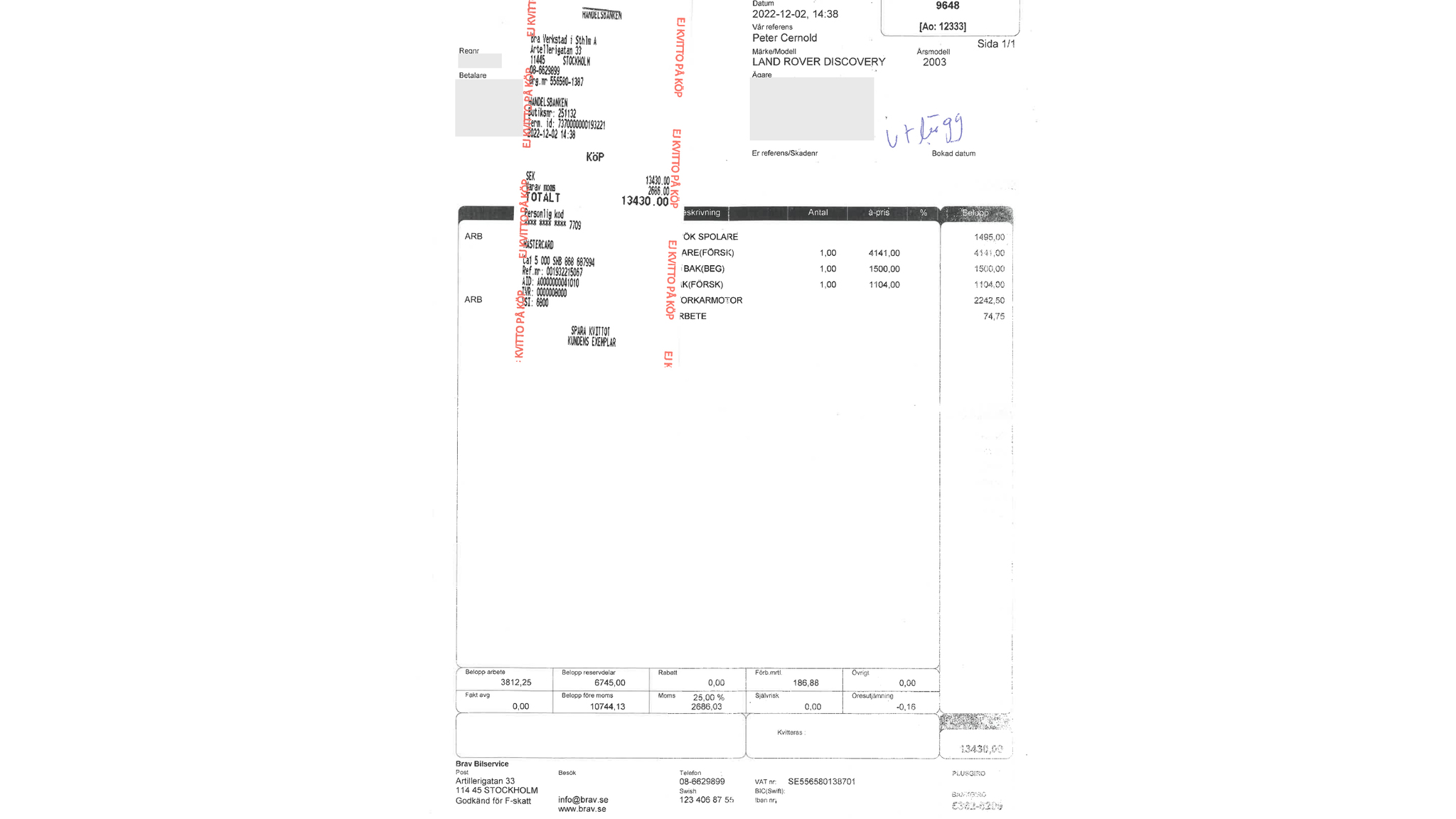 Documentation for 2003 Land Rover Discovery II, 2003
