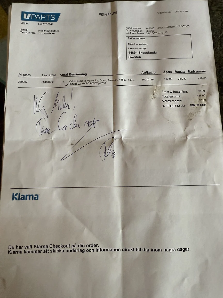 Documentation for 1970 Volvo 142 2.0 Automatic (3)