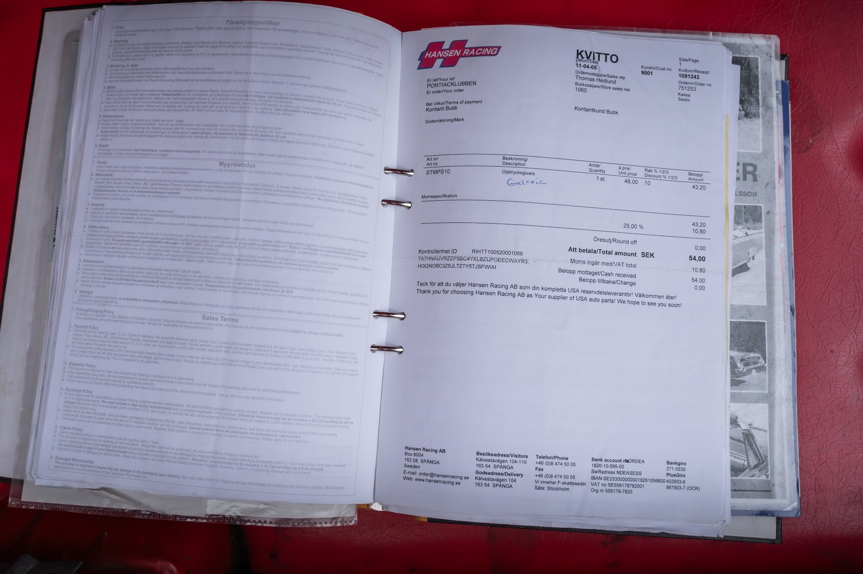 Documentation for 1962 Ford Galaxie 500 Sunliner