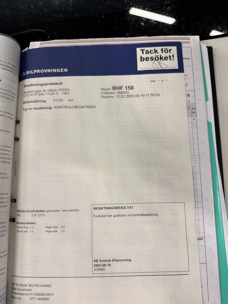 Documentation for 1961 Volvo PV544C Sport (18)