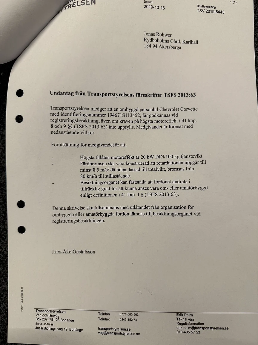 Dokumentation, 1971 Chevrolet Corvette Stingray Special 598 cui V8 795 hk (57)