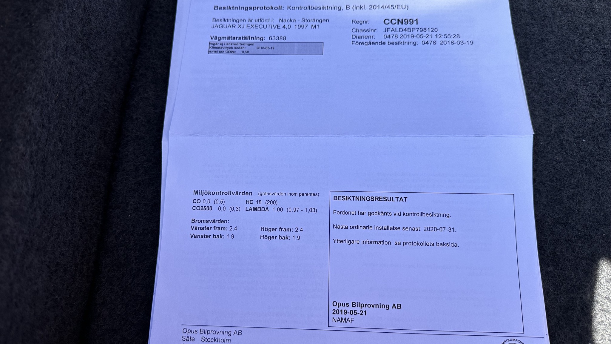 Dokumentation för 1997 Jaguar XJ 4.0 Executive