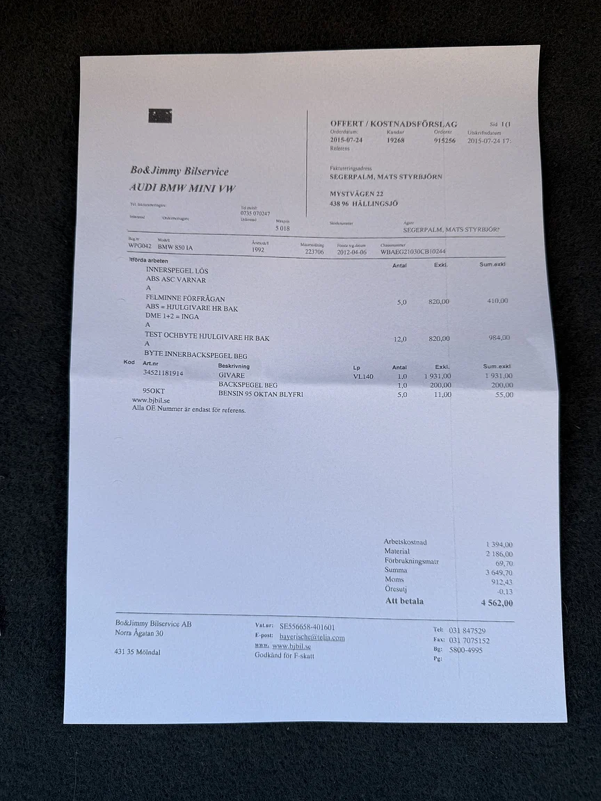 Documentation for 1992 BMW 850iA - No Reserve (9)