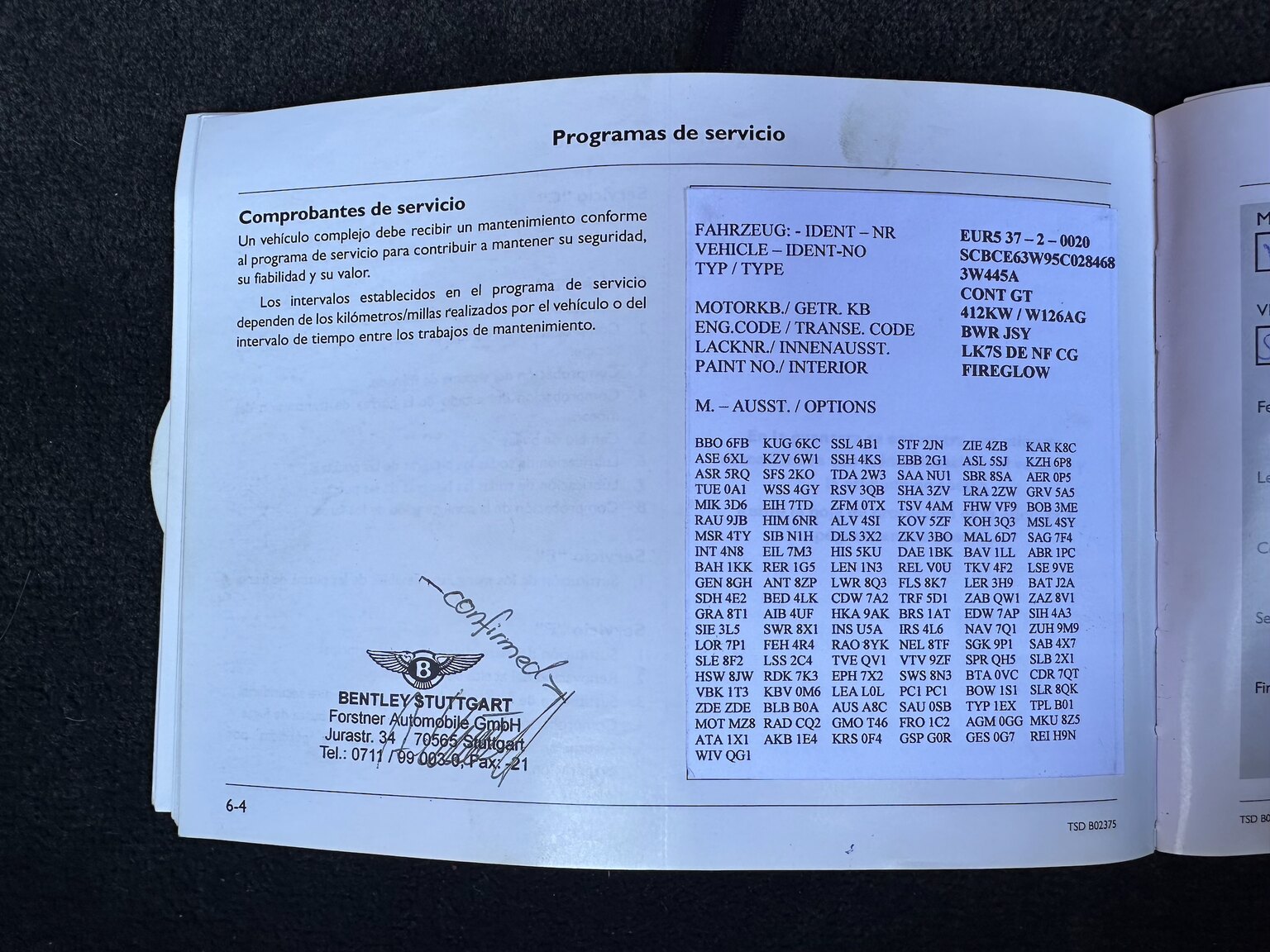 Documentation for 2005 Bentley Continental GT