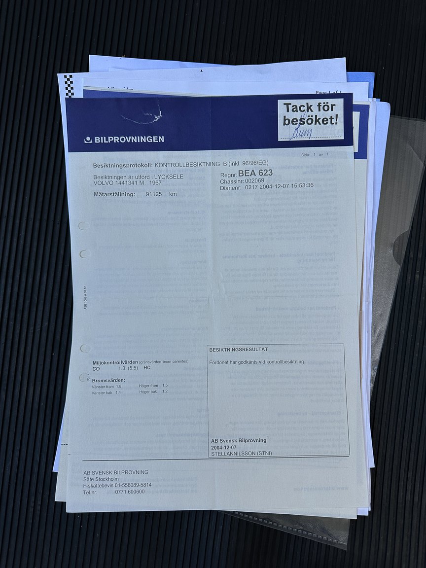 Documentation for 1967 Volvo 144 1.8 