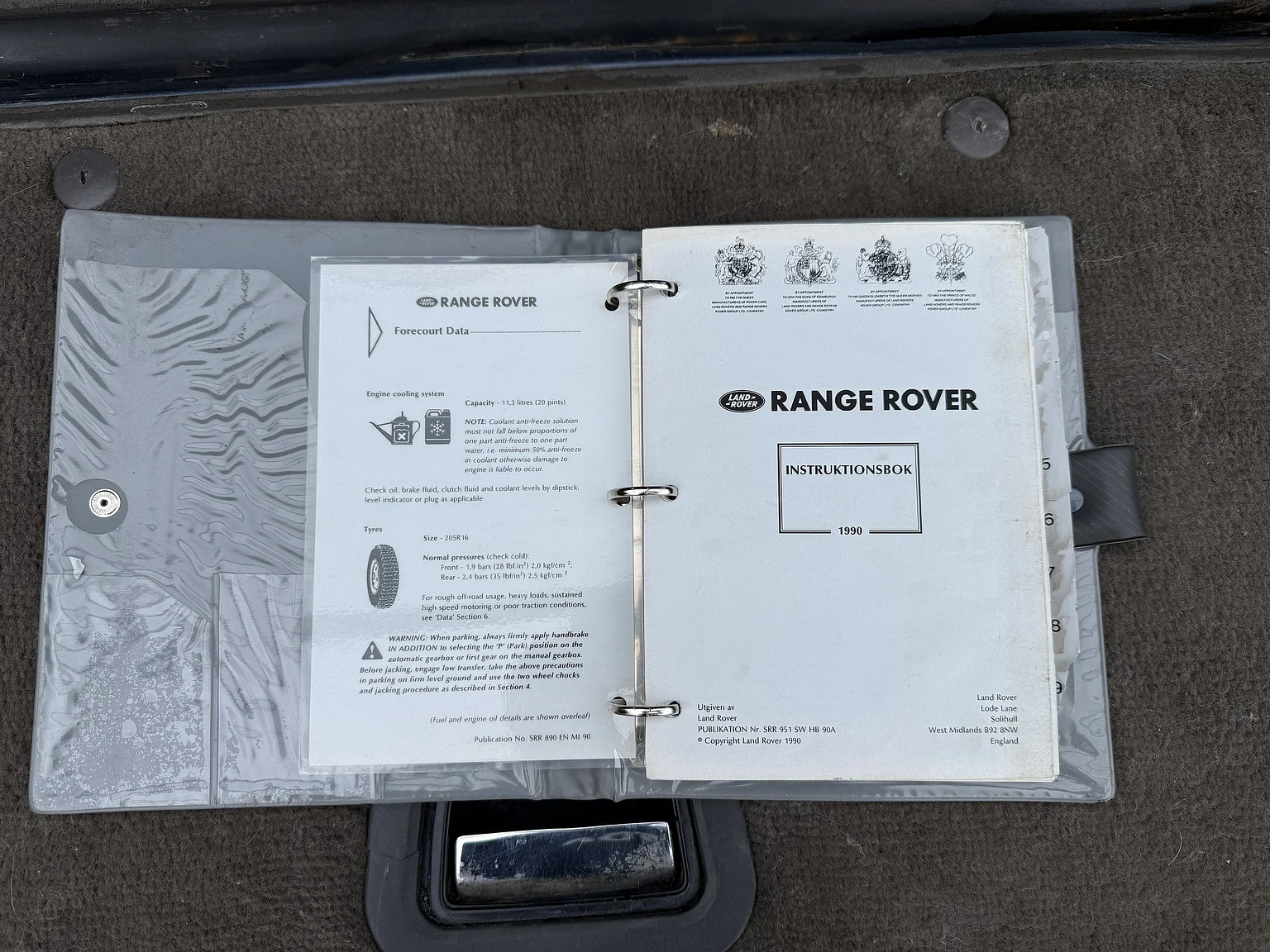 Documentation for 1990 Range Rover Vogue SE 3.9 (1)