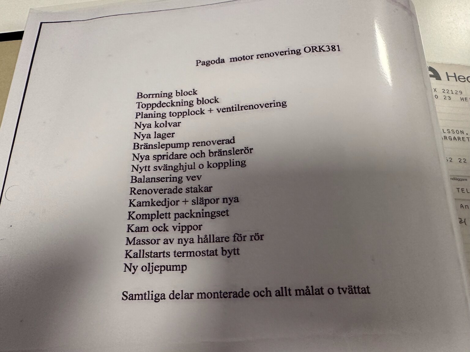 Dokumentation för 1968 Mercedes Benz SL 280 Pagoda