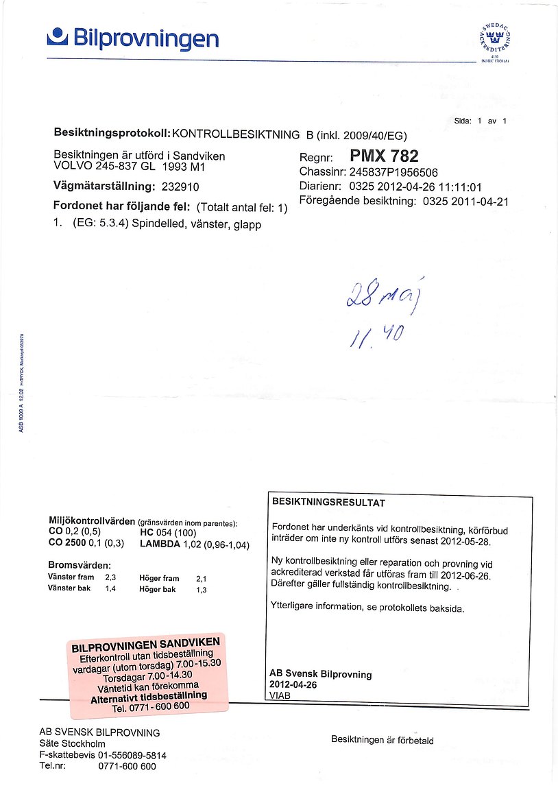 Dokumentation för 1993 Volvo 245 GL Classic "No Reserve Auction"