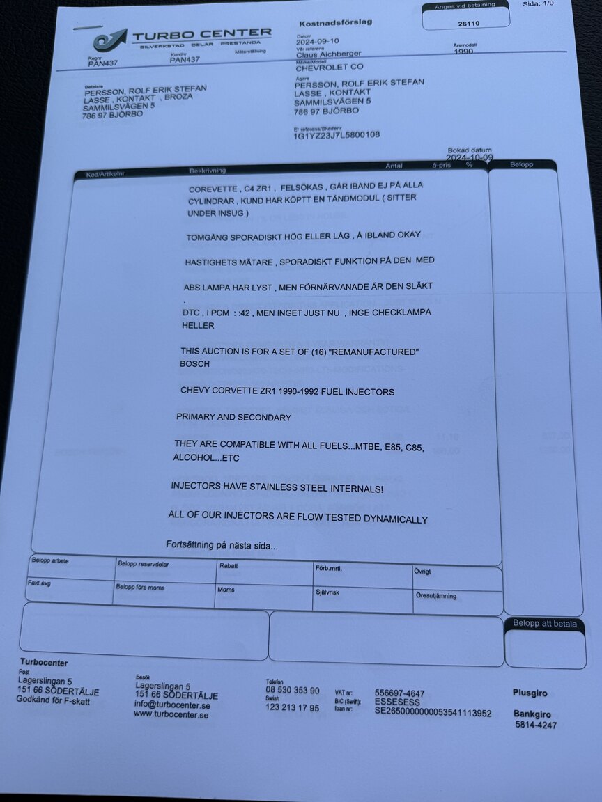 Dokumentation, 1990 Chevrolet Corvette ZR-1 Targa