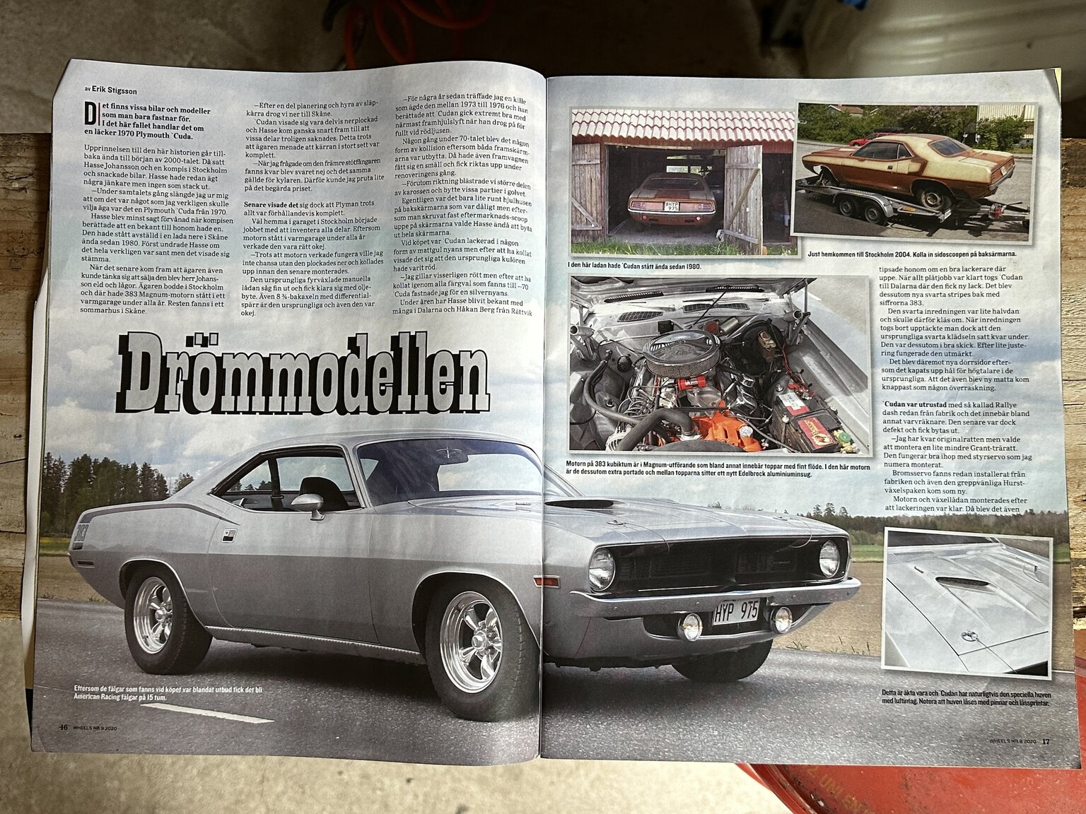 Dokumentation för 1970 Plymouth Cuda 383
