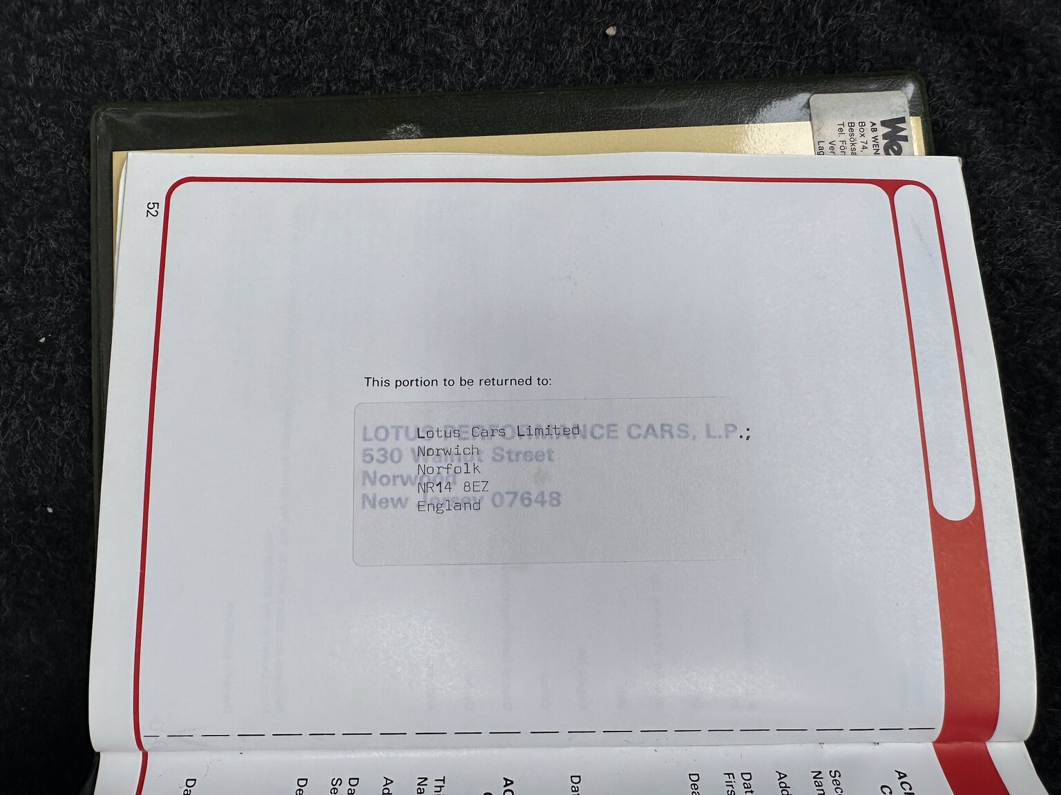 Documentation for 1987 Lotus Esprit Turbo HCi (5)