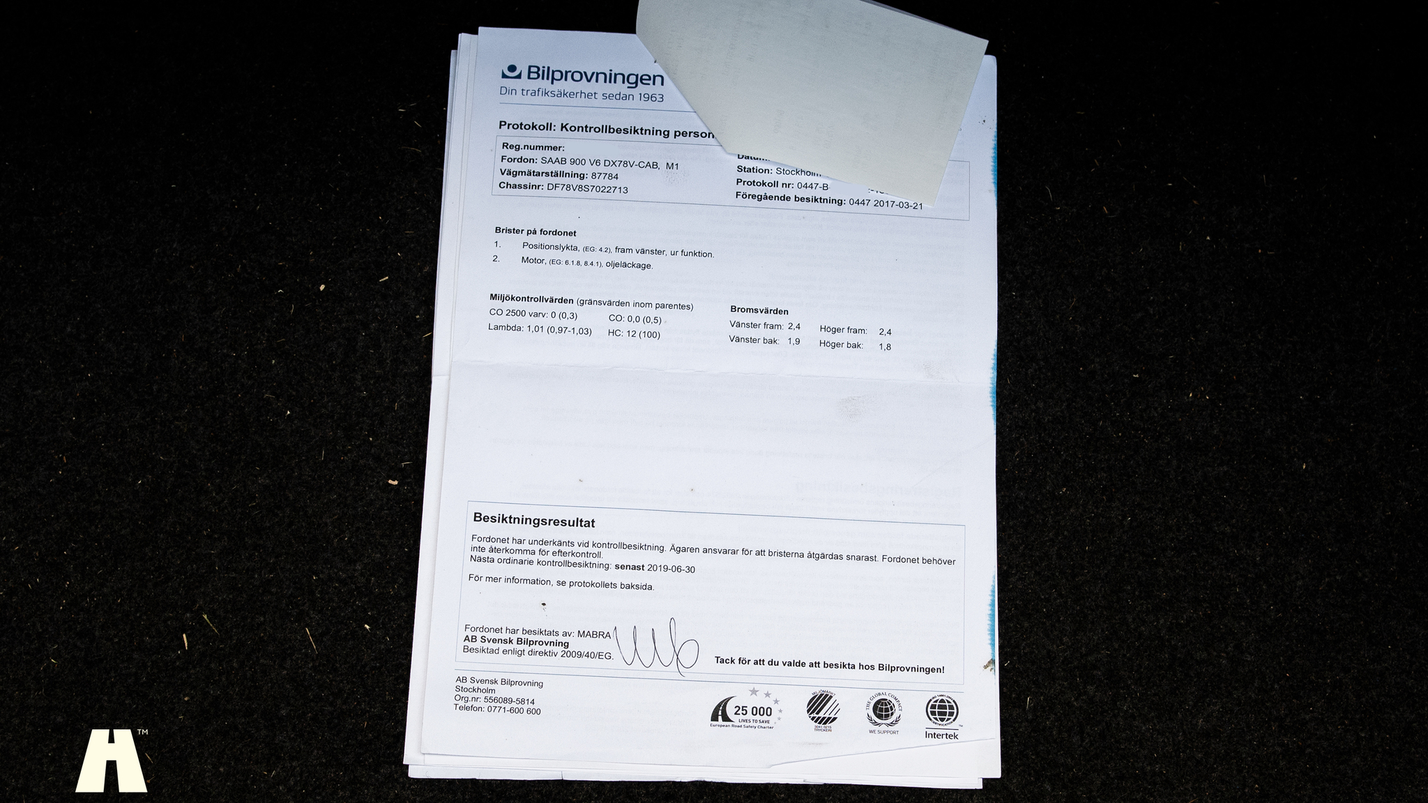 Dokumentation för 1995 SAAB 900 SE V6 Automat