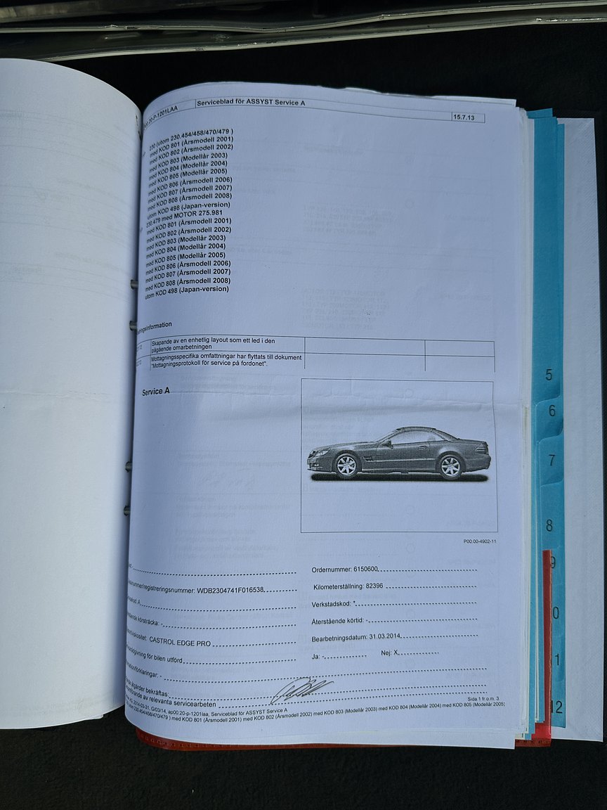 Documentation for 2002 Mercedes SL 55 AMG