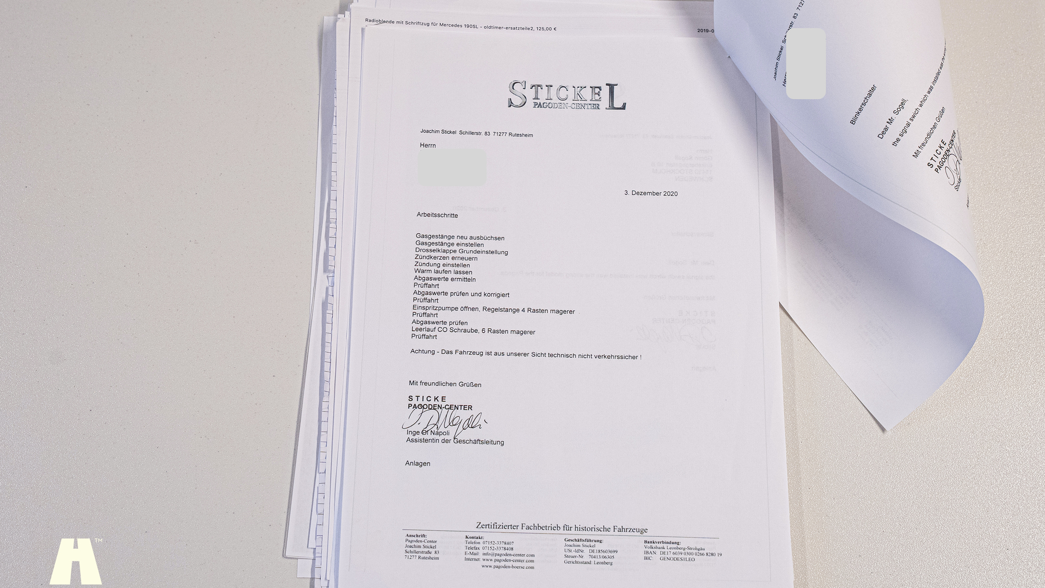 Documentation for 1970 Mercedes 280 SL Pagoda (60)