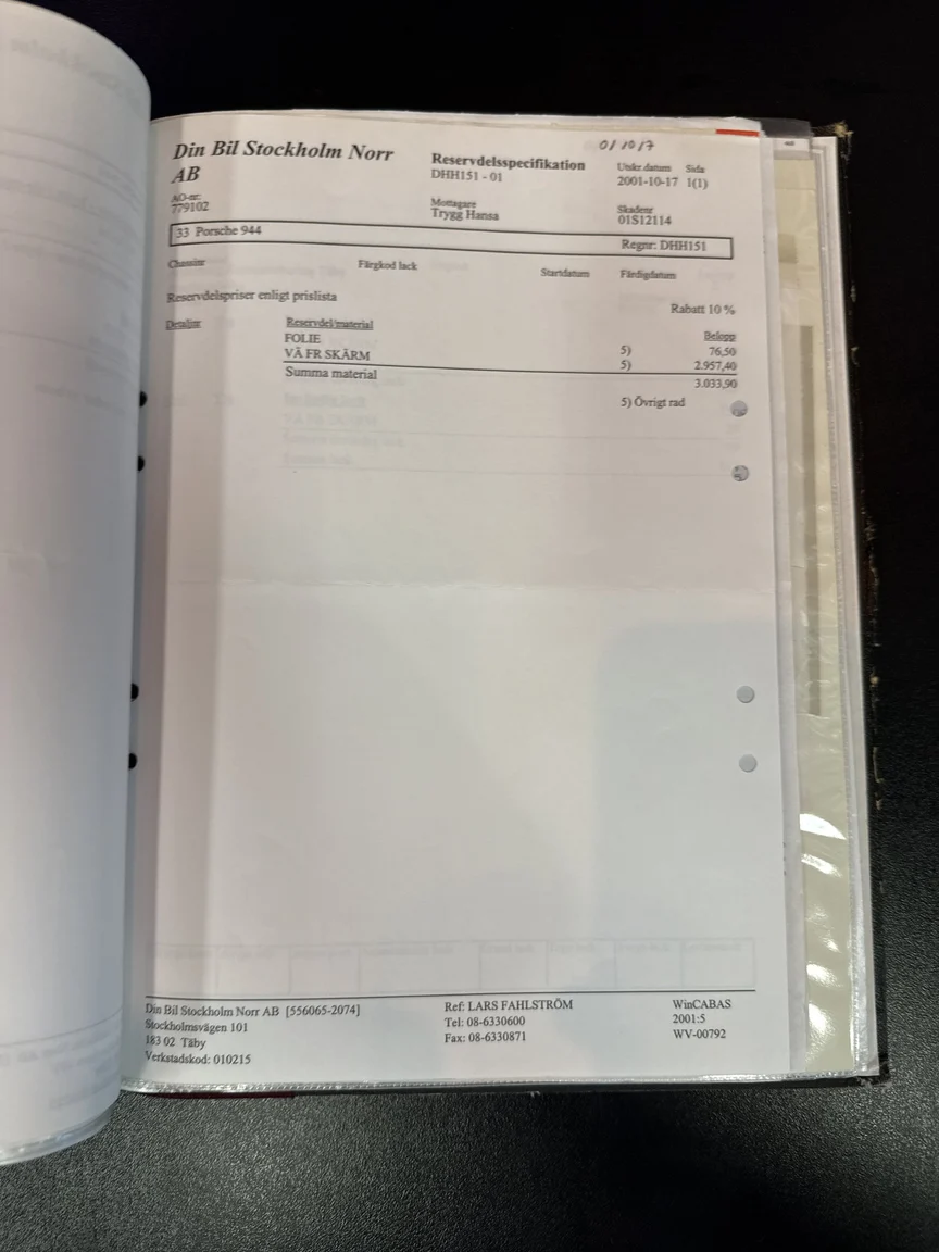 Dokumentation för 1989 Porsche 944 2.7 (21)