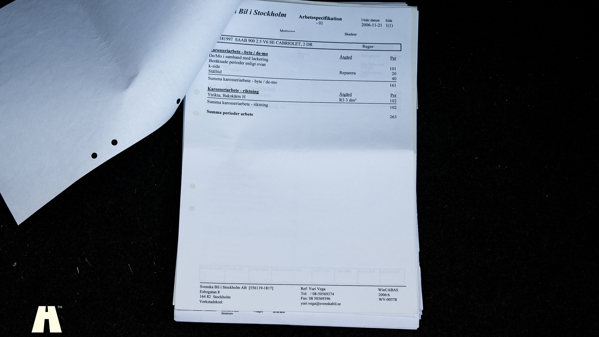Dokumentation för 1995 SAAB 900 SE V6 Automat