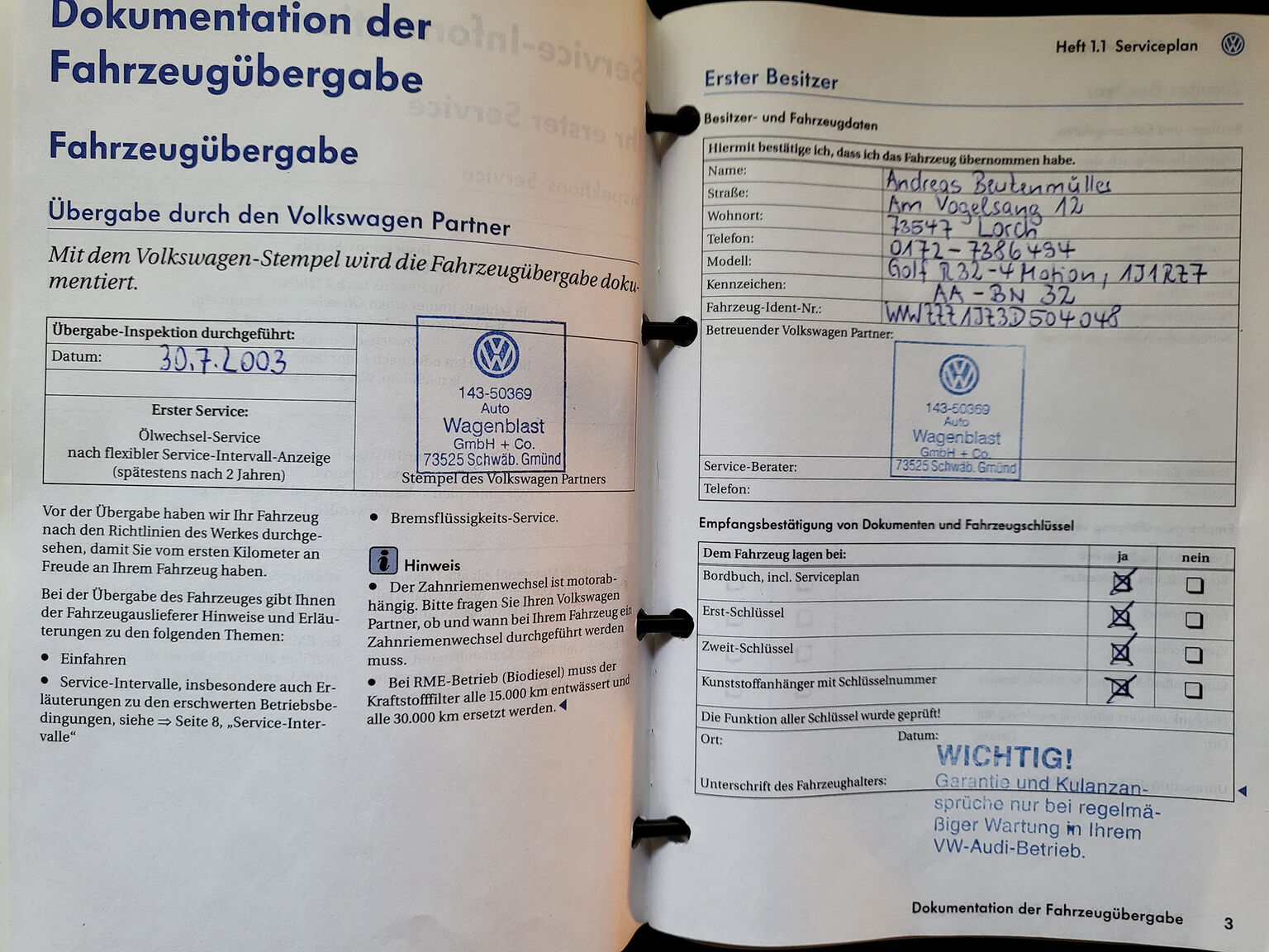 Dokumentation för 2003 Volkswagen Golf R32 MK4 (2)