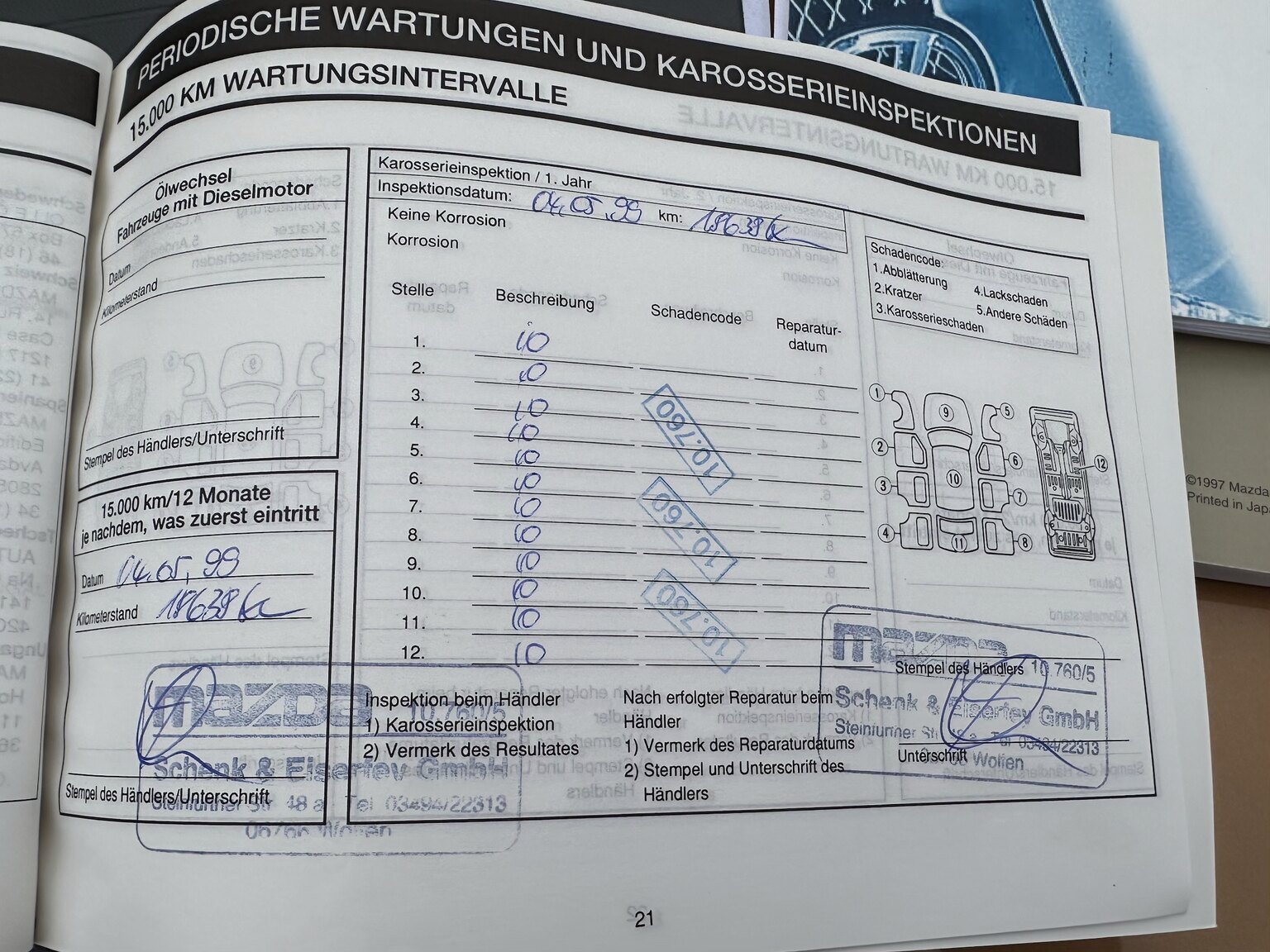 Dokumentation, 1998 Mazda Miata MX-5 NB