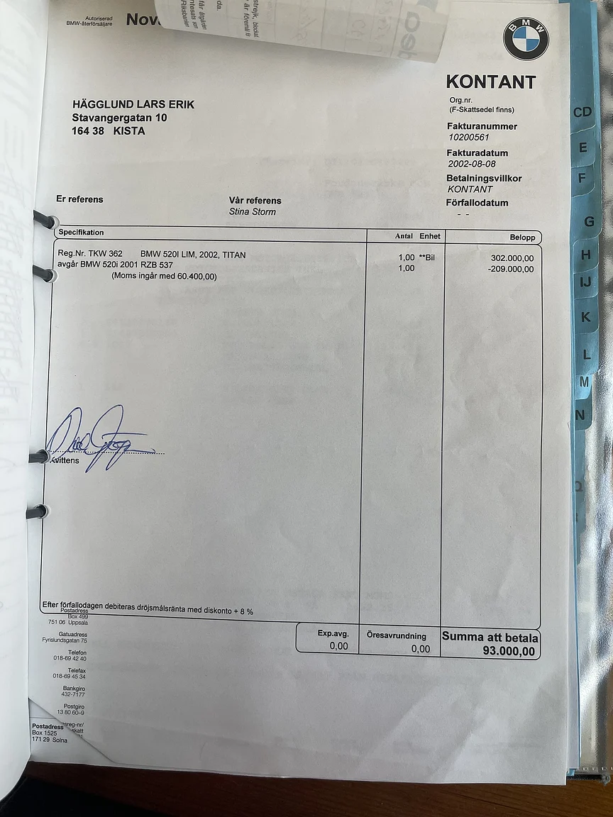 Documentation for 2002 BMW 520i (6)