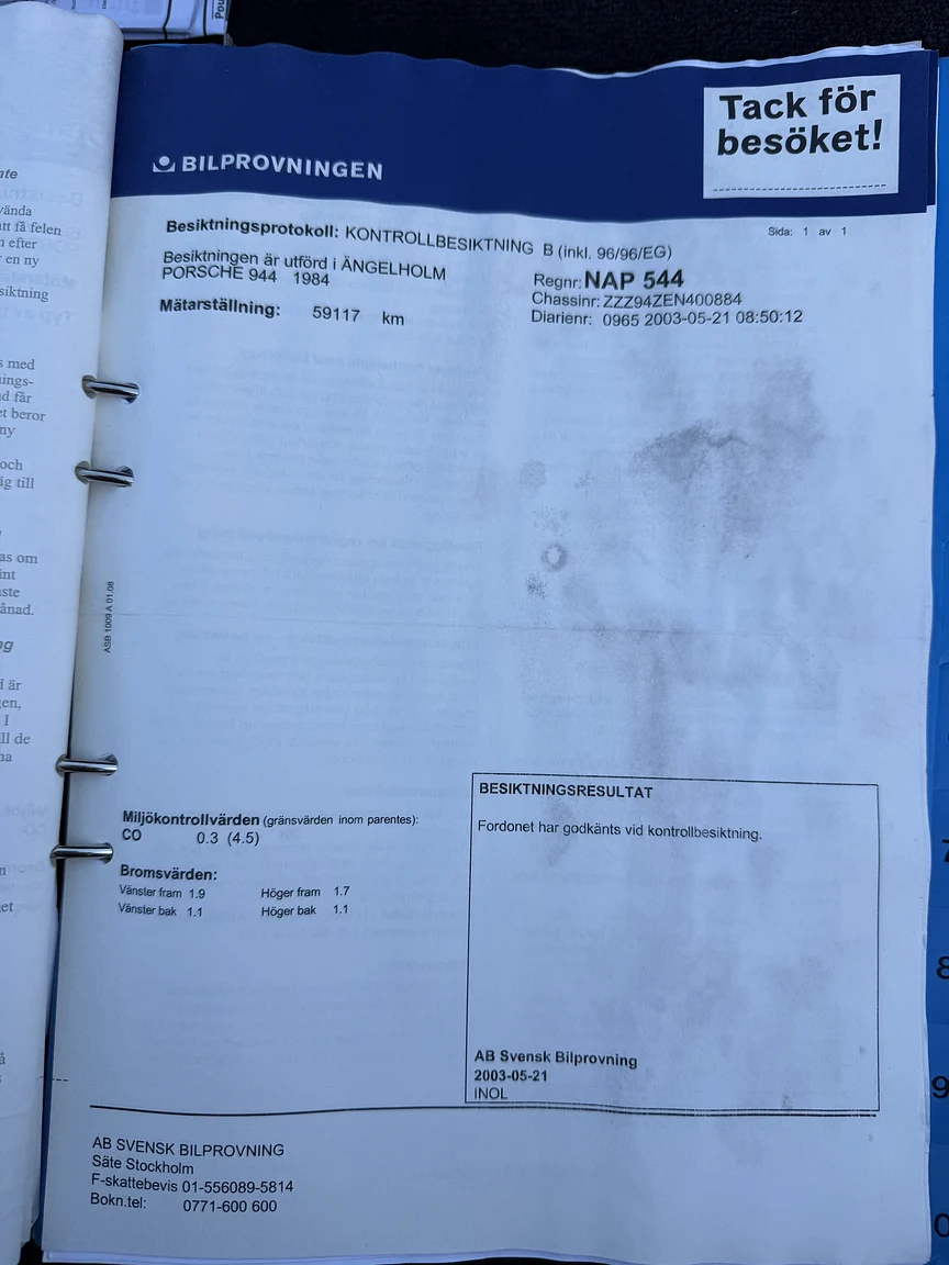 Dokumentation för 1984 PORSCHE 944 Targa (38)