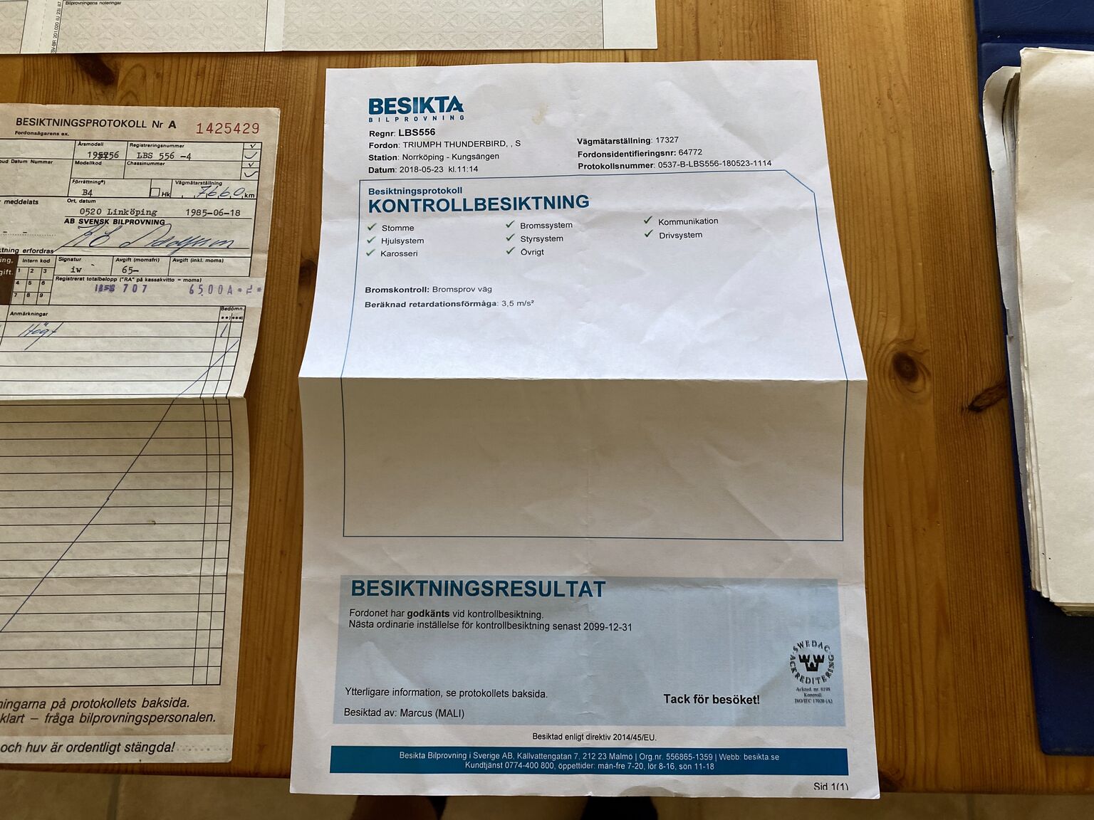 Dokumentation för 1956 Triumph Thunderbird (5)