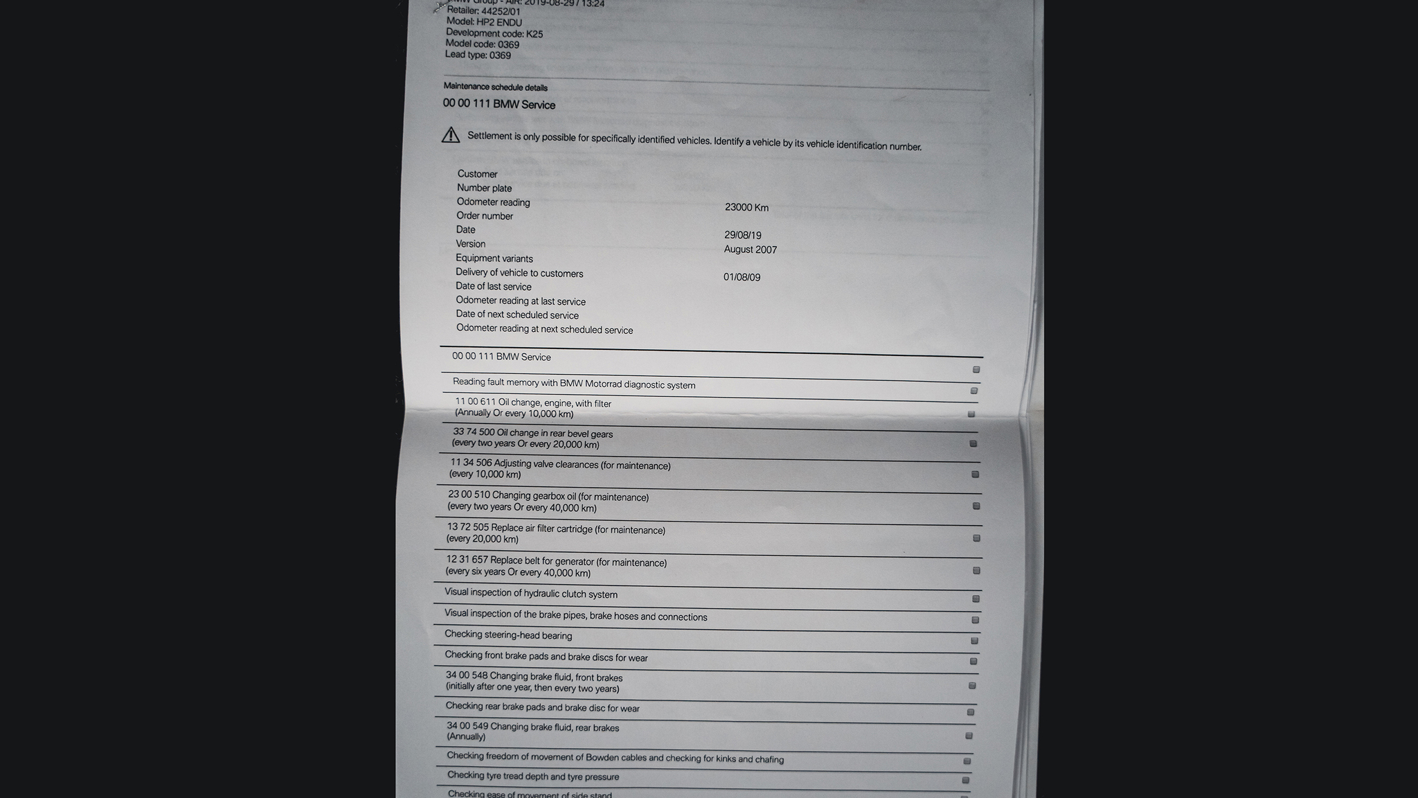Dokumentation, 2006 BMW HP2