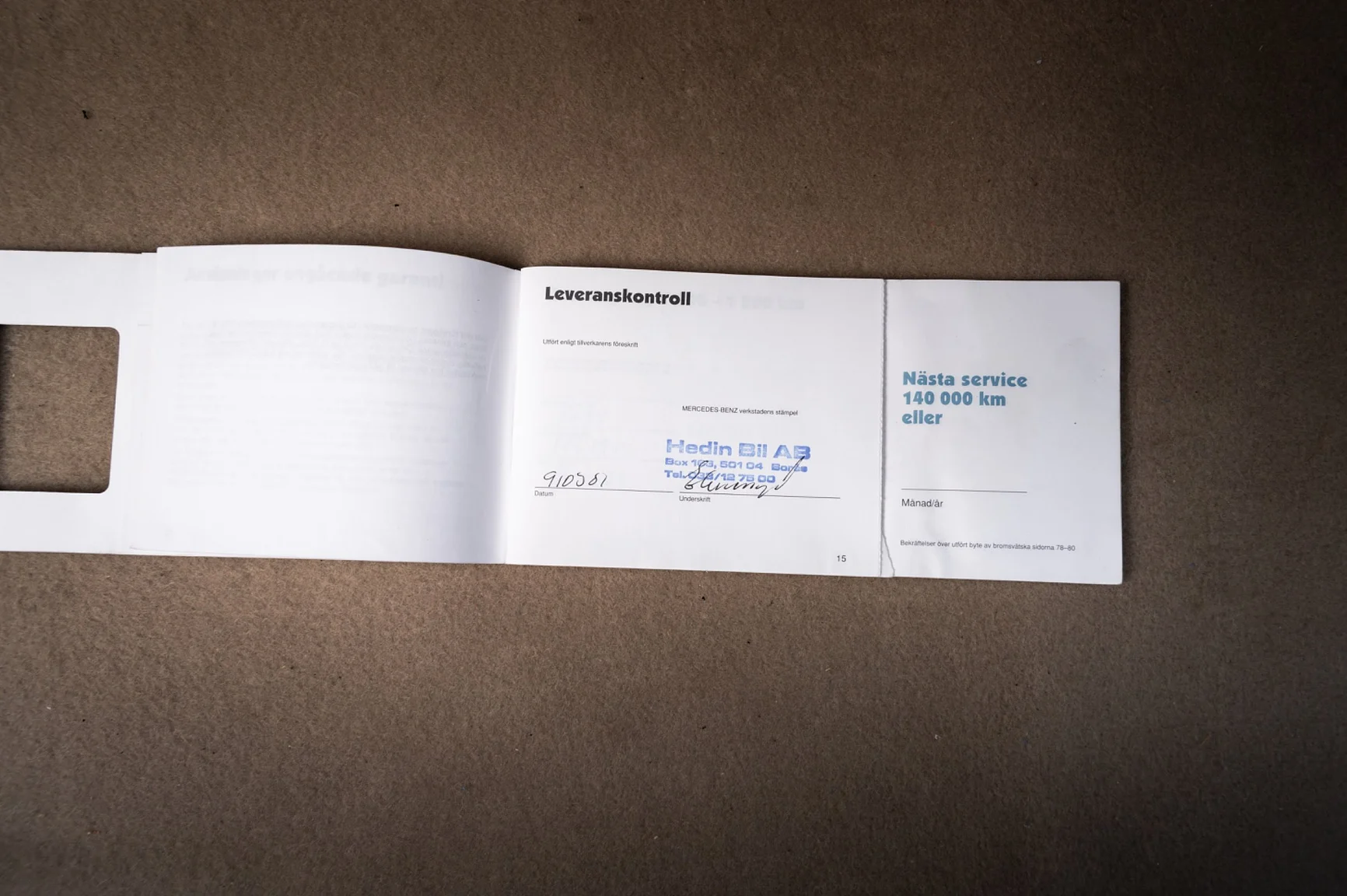 Documentation for 1991 Mercedes-Benz 500 SL (12)