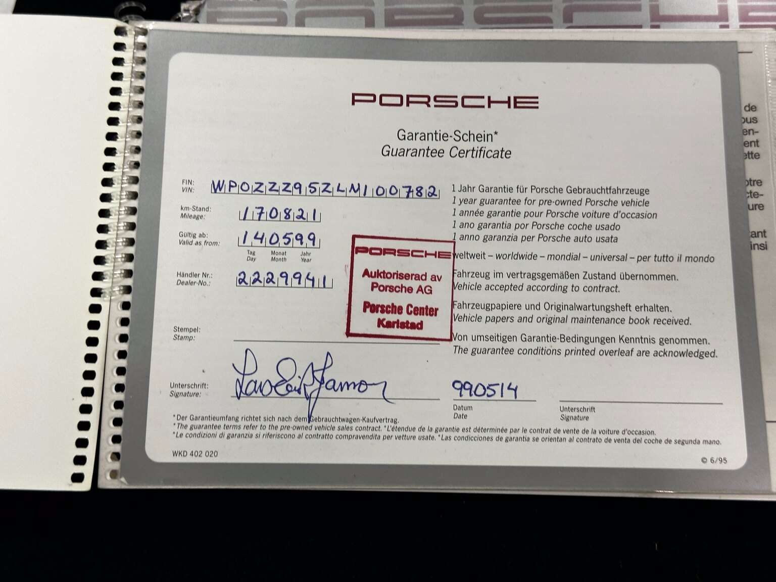 Documentation for 1990 Porsche 944 Turbo