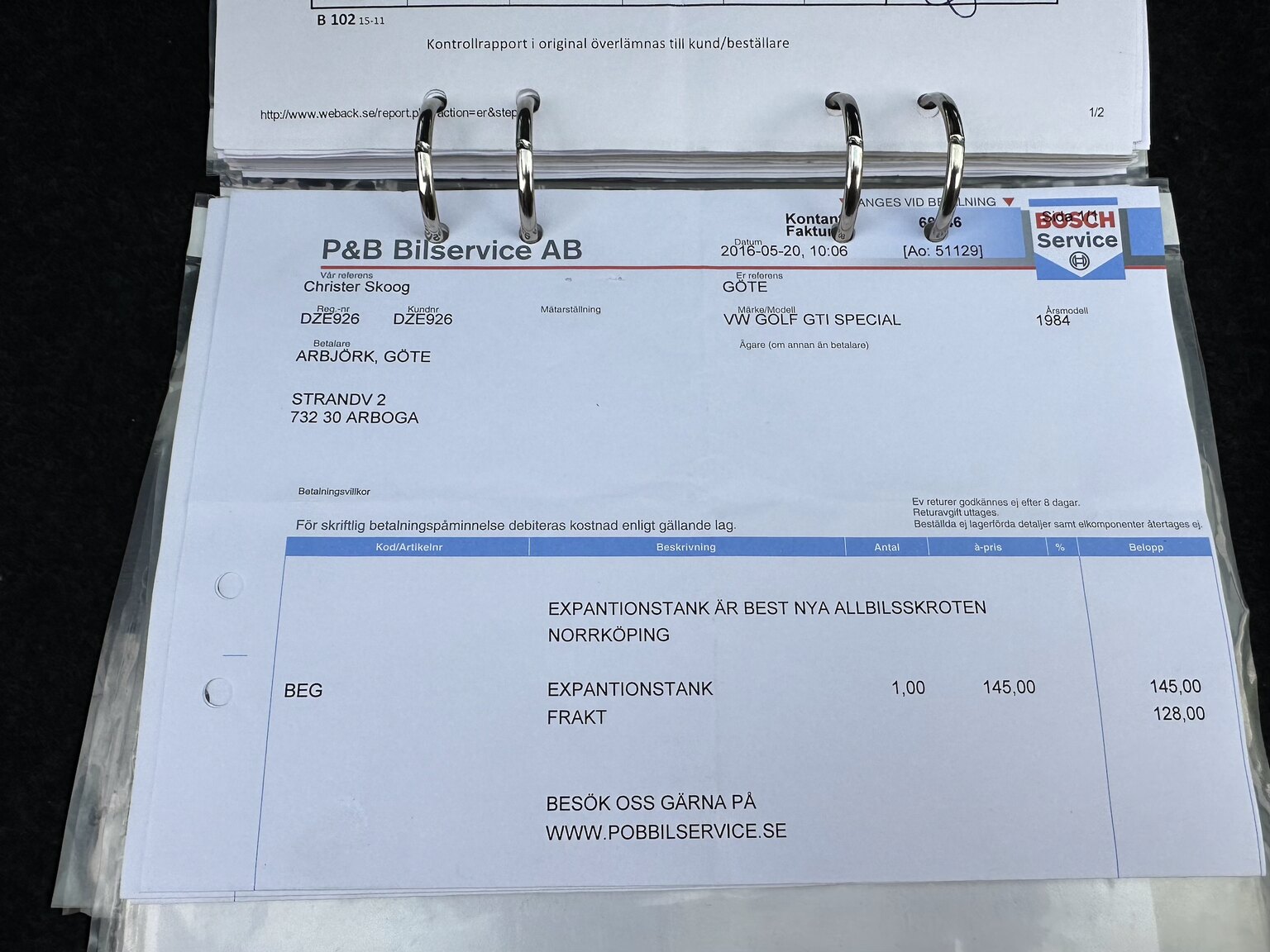 Documentation for 1984 Volkswagen Golf GTI Special