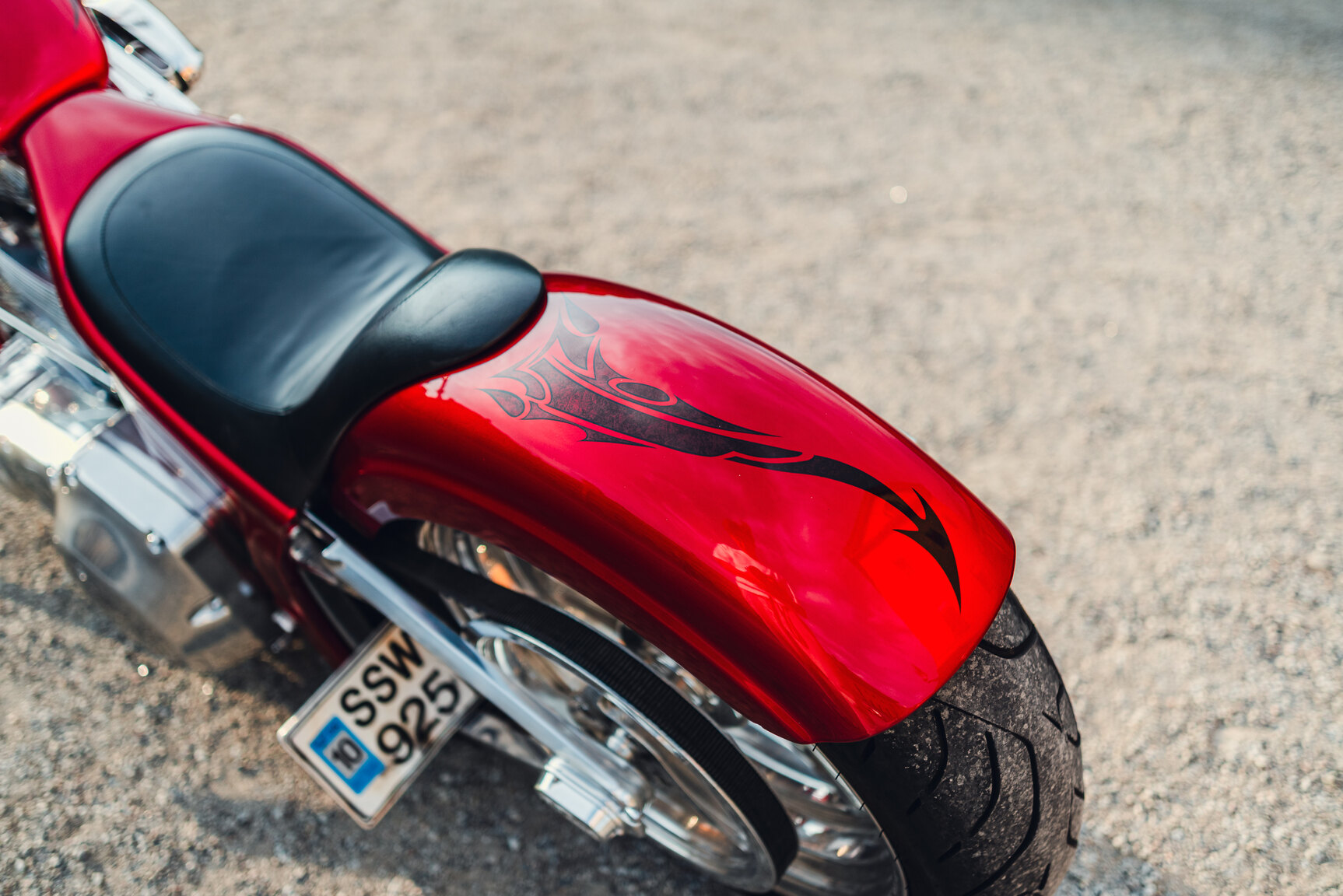 Exterior image of 2001 Unique Custom Cycles Red Inferno