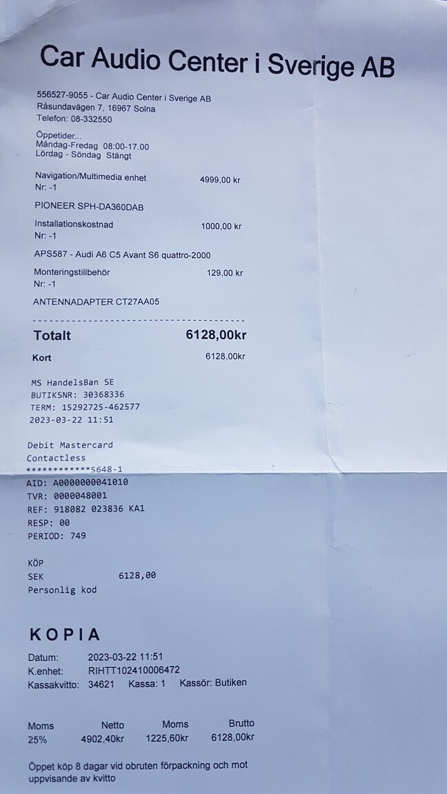 Dokumentation för 2000 Audi S6 Avant
