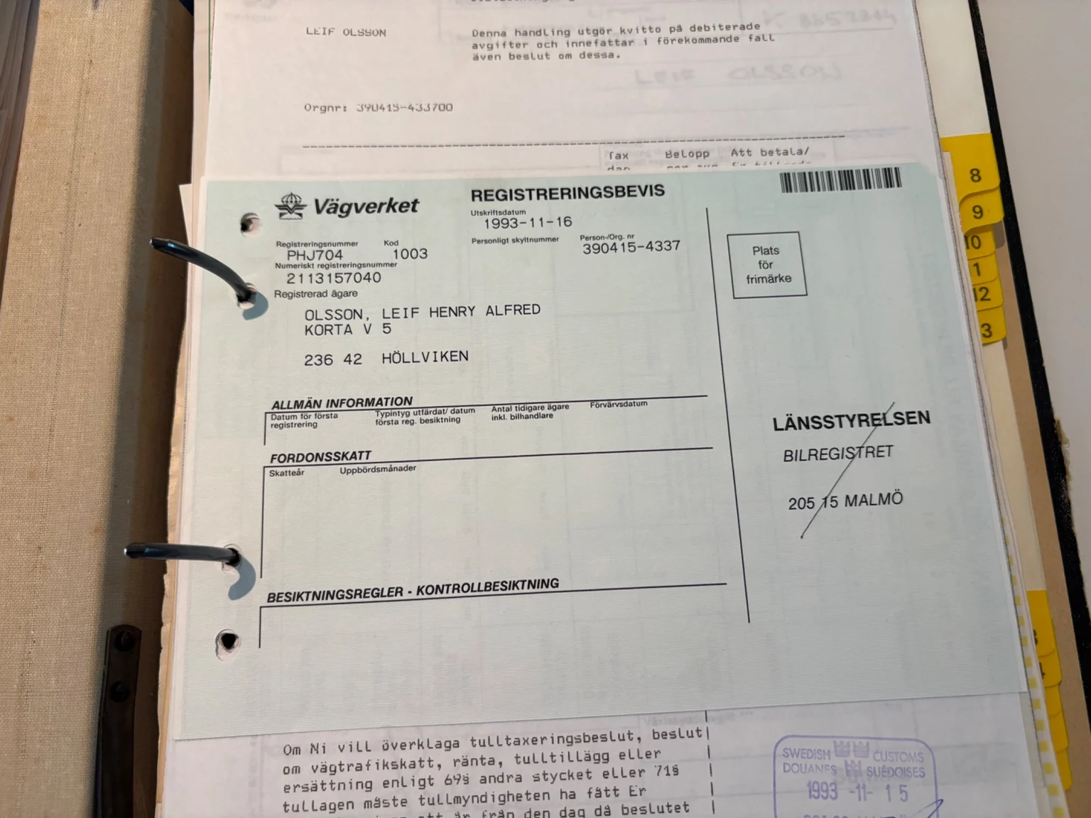 Dokumentation för 1988 BMW 730iA (11)