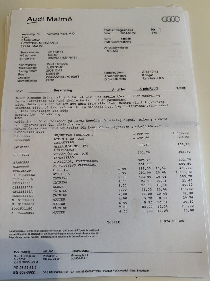 Dokumentation för 2009 Audi S8 5.2 V10 FSI Quattro
