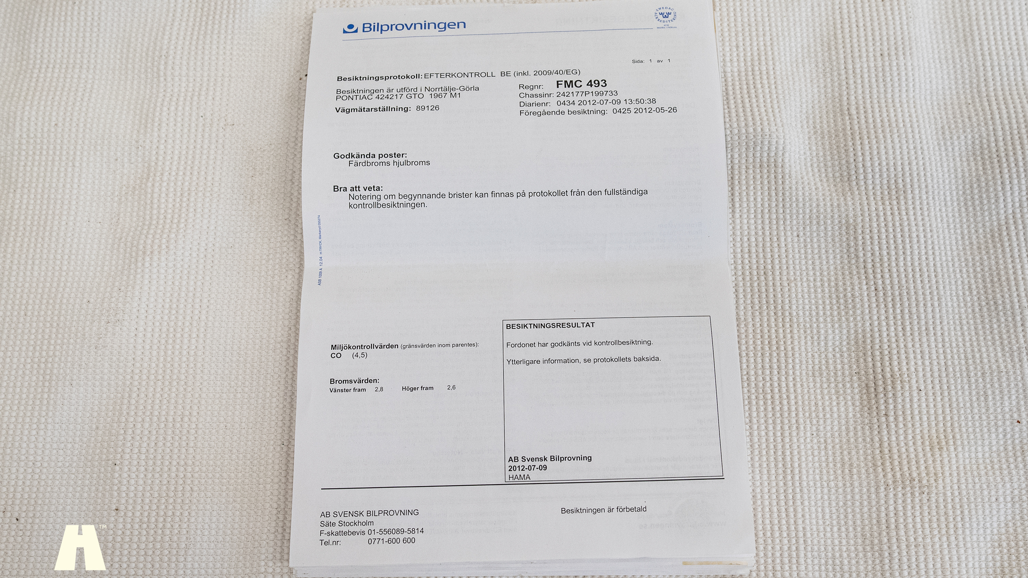 Documentation for 1967 Pontiac GTO Hardtop (2)