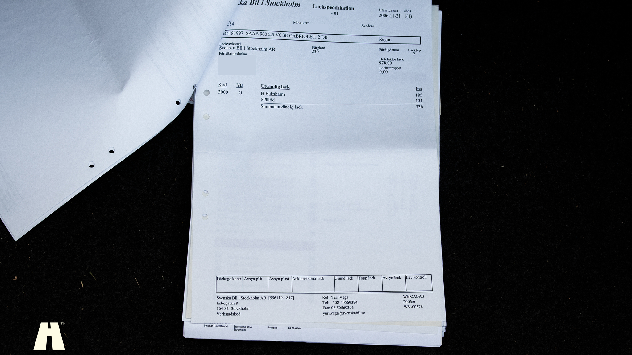 Dokumentation för 1995 SAAB 900 SE V6 Automat