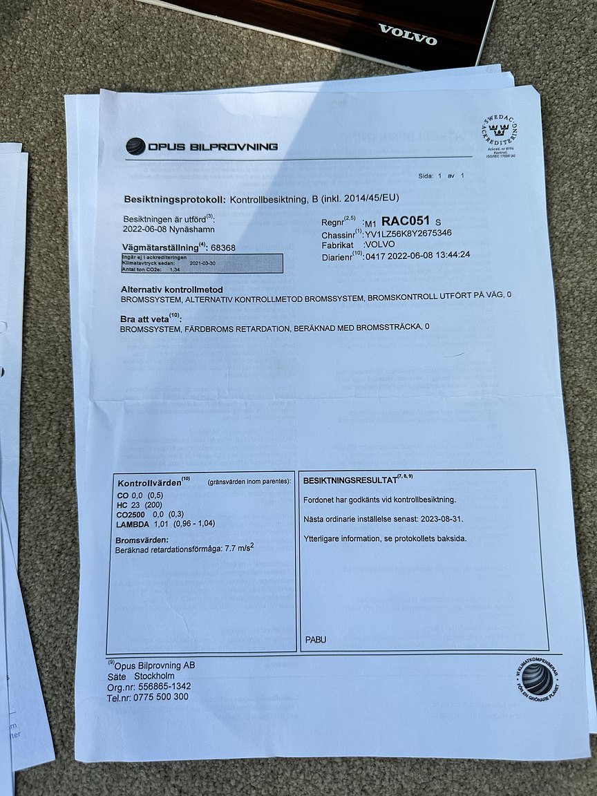 Dokumentation för 2000 Volvo V70 XC 2.4 T AWD 