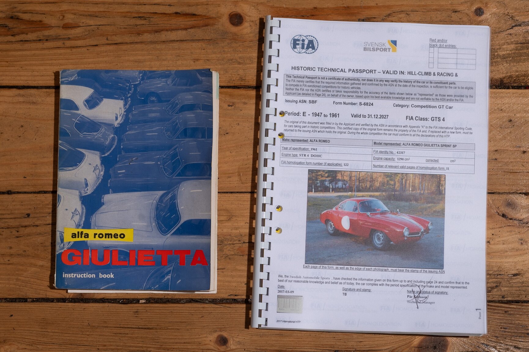 Documentation for 1962 Alfa Romeo Giulietta 1300 SS