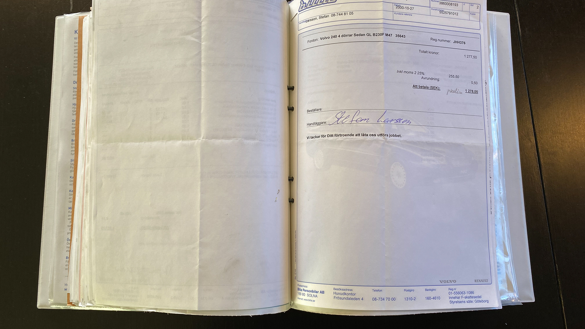 Dokumentation, 1988 Volvo 240 GL