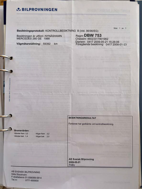 Documentation for 1986 Mercedes 280 GE (10)