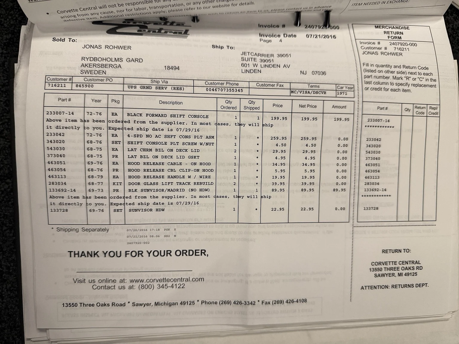 Dokumentation för 1971 Chevrolet Corvette Stingray Special 598 cui V8 795 hk (83)