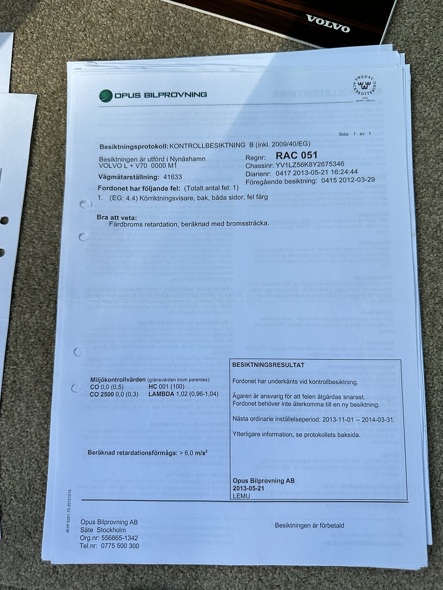 Dokumentation, 2000 Volvo V70 XC 2.4 T AWD 