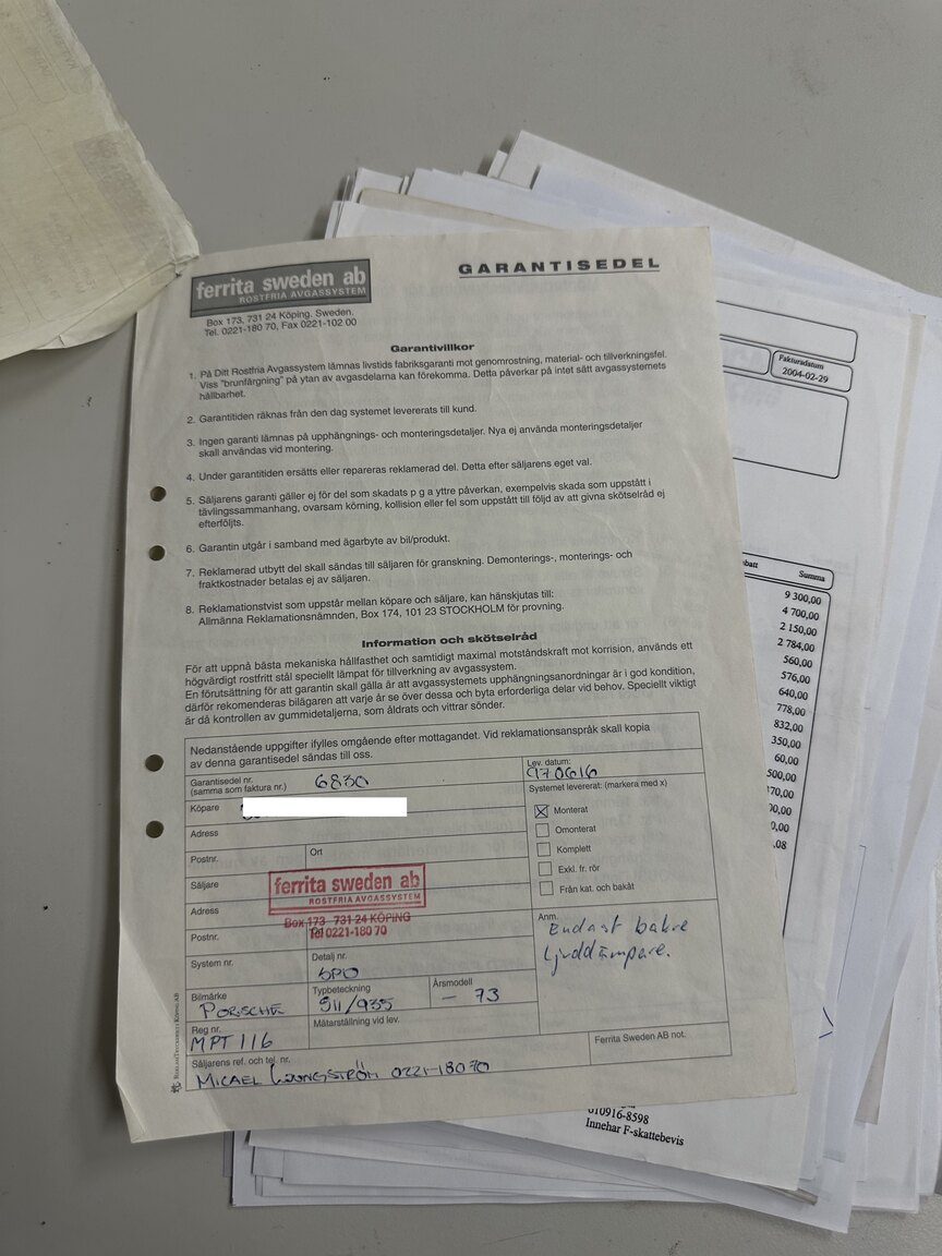 Documentation for 1973 Porsche 911 SFRO