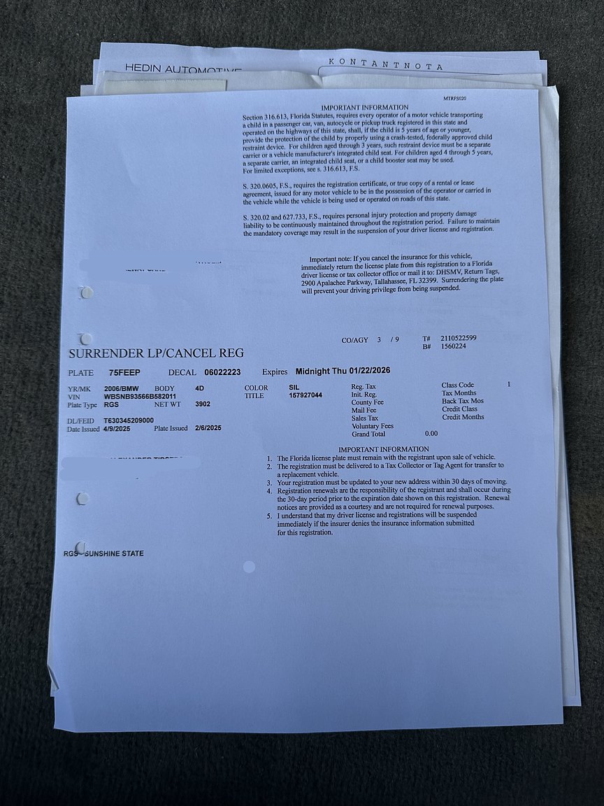 Documentation for 2006 BMW E60 M5