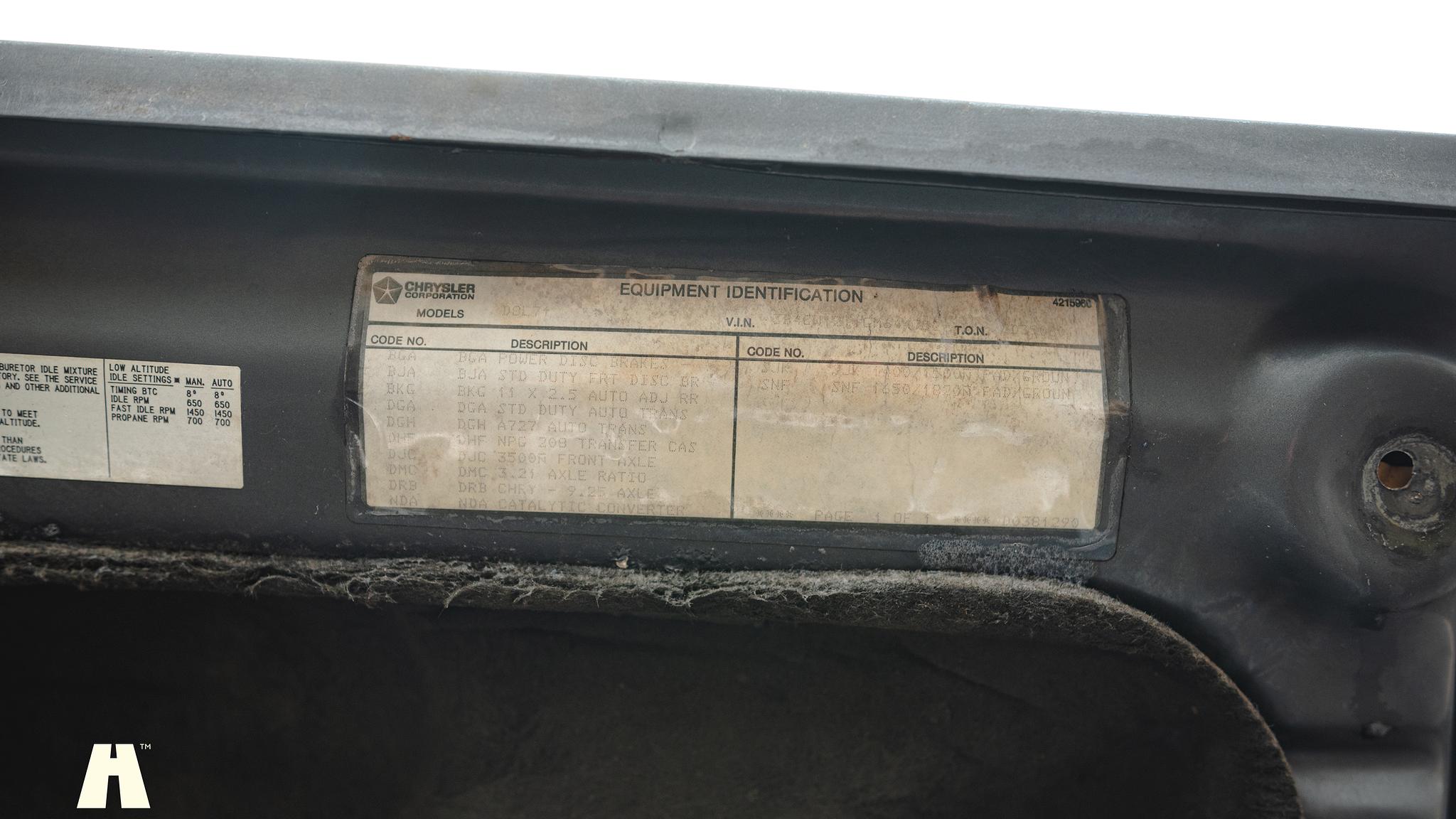 Image of 1986 Dodge Ramcharger mechanics