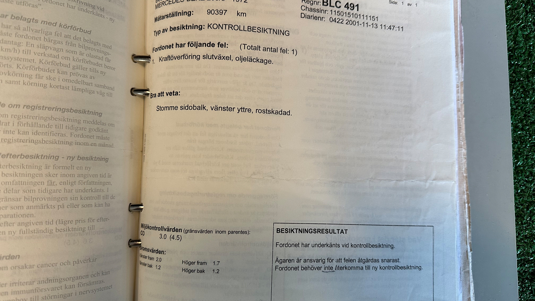 Dokumentation, 1972 Mercedes-Benz 200