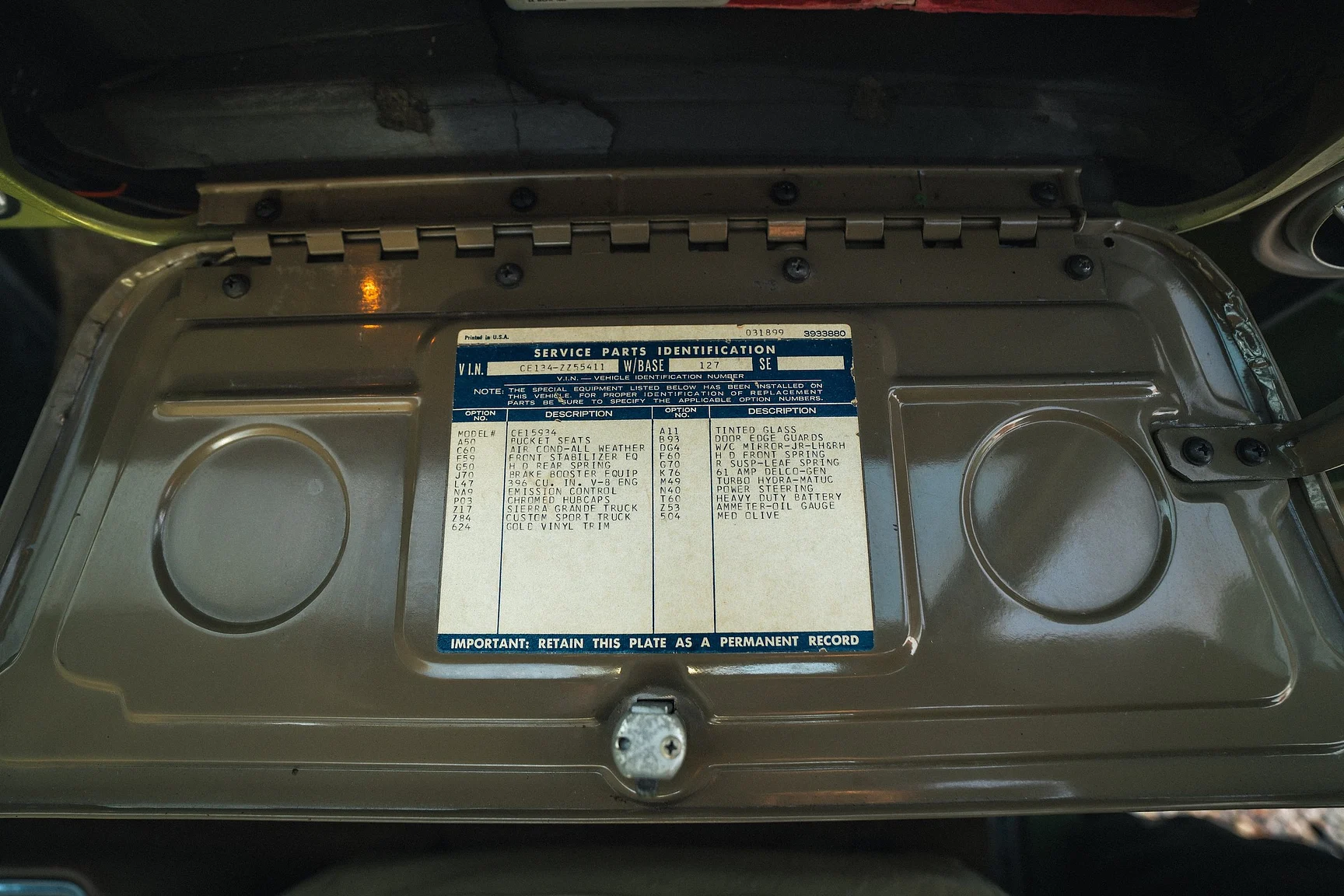 Innenraumfoto von 1970 GMC 1500 Custom Sierra Grande – NO RESERVE (45)